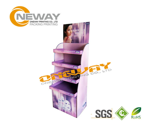 Retail Supermarket Cardboard Floor Display Racks Multi Layer Adjustable Height