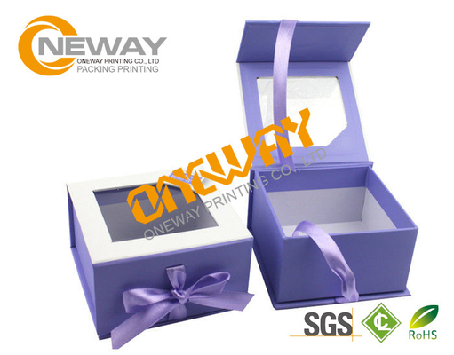 Printed Packaging Boxes ， Custom Print Plastic Pillow Box Packing With Transparent Window