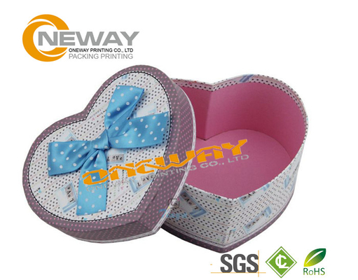 Heart Shaped Soap Cardboard Gift Boxes With Lids , Silk Screening