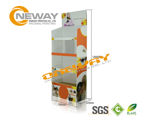 3 Layers Food Cardboard Display Stands Full Color Printing For Exhibition
