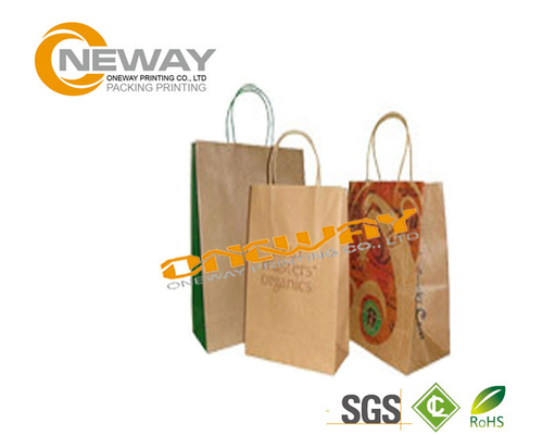 Custom Printed Paper Packaging Bags For Sandwich Or Bread , Kraft Paper Bags