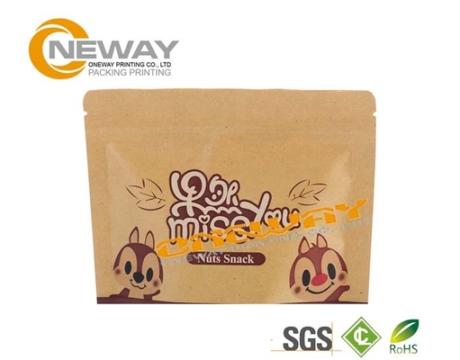 French Bread Packaging Kraft Paper Bags With Window SGS Certificate