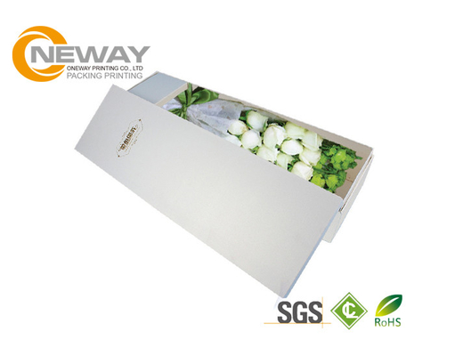 White Sponge Inside Flower Paper Box For New Year'S Gift With Tuck Top