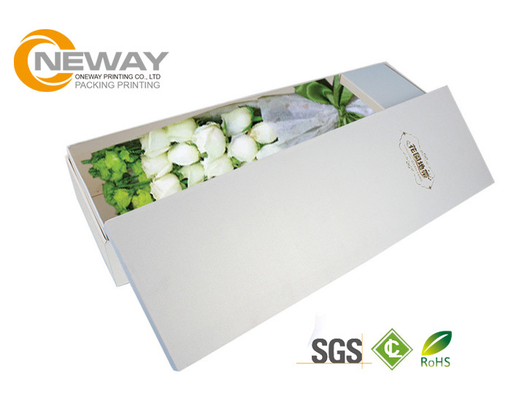 White Sponge Inside Flower Paper Box For New Year'S Gift With Tuck Top