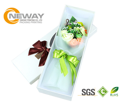 Luxury Rose Packaging Cardboard Flower Paper Box / Custom Gift Flower Boxes