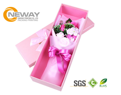 Luxury Rose Packaging Cardboard Flower Paper Box / Custom Gift Flower Boxes