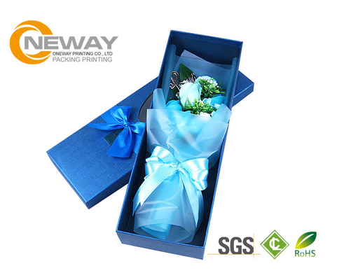 Luxury Rose Packaging Cardboard Flower Paper Box / Custom Gift Flower Boxes