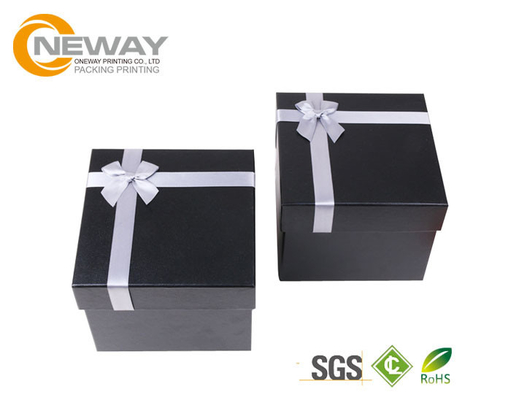 IEKA Style Flower Paper Box Candy Wedding Gift Box Black For Bridal / Baby Shower