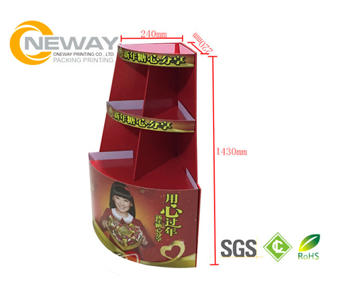Cardboard Display Stands , Shopping Malls Retail Display Racks for Goods Showing