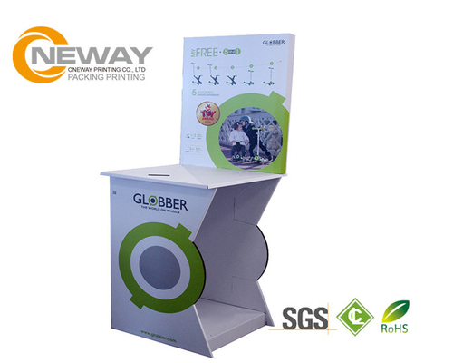 Rectangle Cardboard Shop Display Stands Foil - Stamping Finishing For Advertisement