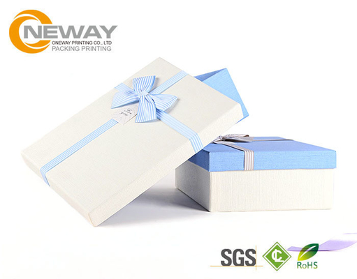 Flower Gift Box Colorful Elegant Square Rigid Cardboard Packaging Boxes With Beautiful Ribbon