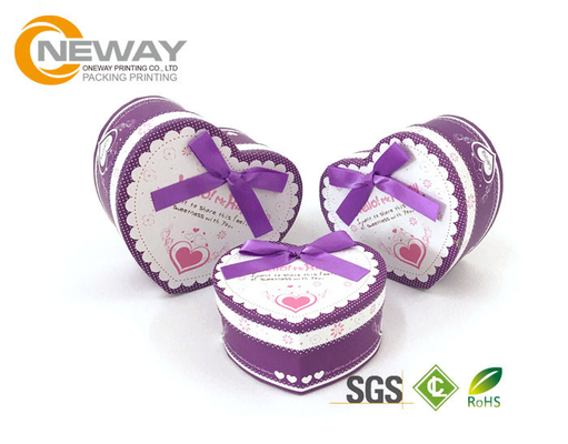 Colorful Paper heart shaped gift box with Clear Lids and Beautiful Bands