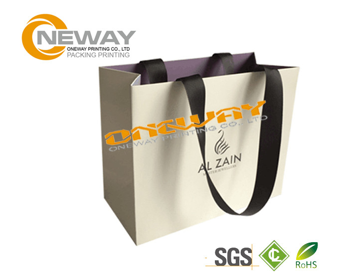 Cute Hair White Paper Bags With Handles For Shopping , Paper Carrier Bags