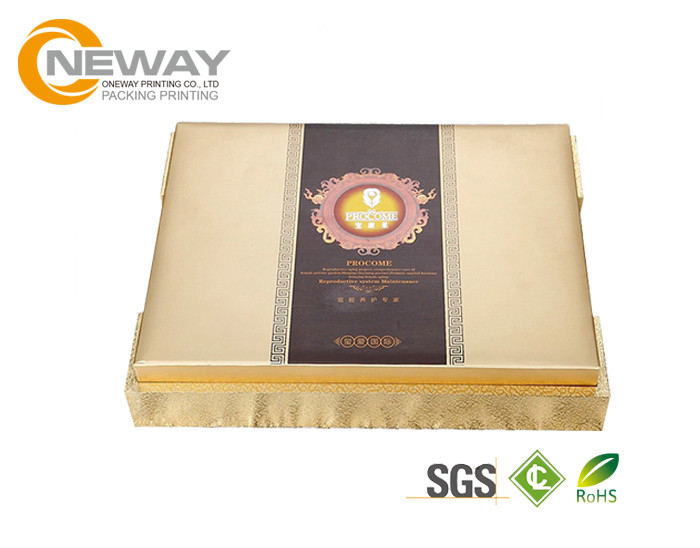Flower Gift Box Gold Stamping Hat Flower Packaging Box / Cardboard Custom Gift Box for Celebration